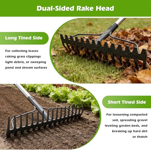 77-Inch Bow Rake with Adjustable Handle
