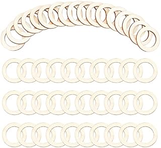 NBEADS 100 Pcs Beech Wooden Round Pieces, 2.5cm Unfinished Wood Circles Round Slices Wooden Cutouts Ornaments for DIY Crafts Painting Wedding and Home Decoration, 8mm Thick