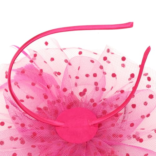 Image of DRESHOW Fascinators Hat Feather Headband Women's Fascinators Tea Party Headwear with Clip Flower Head Band for Girls & Women