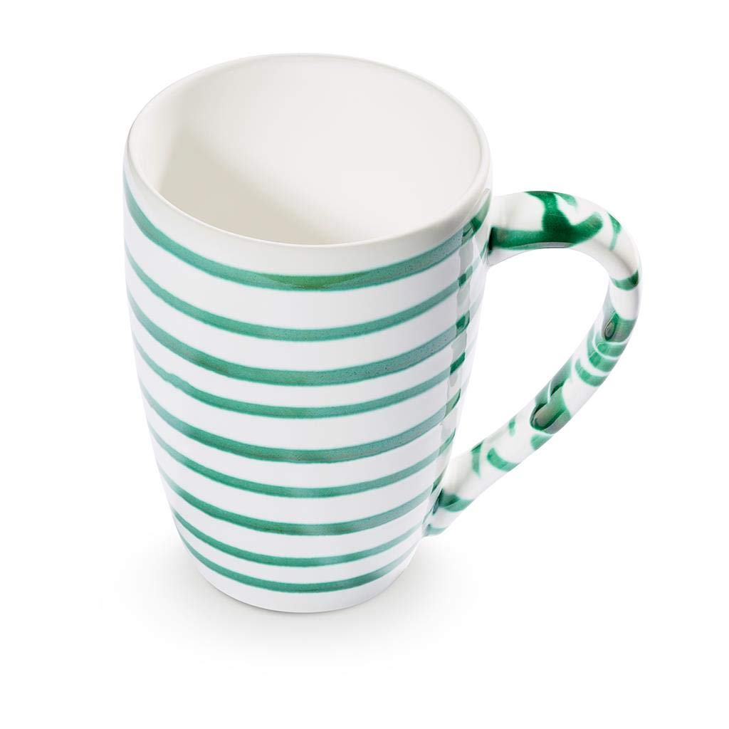 Breakfast Cup Supermax Capacity 0.5 litres Green Flamed Crockery Handmade in Austria