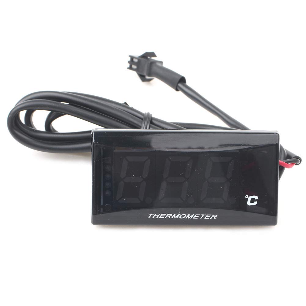 Cninba13 Motorcycle Individual Gauges Water Temperature Digital Hygrometer Thermometer Sensor Universal for Most 12V Motorcycles Racing Scooter, Blue Light