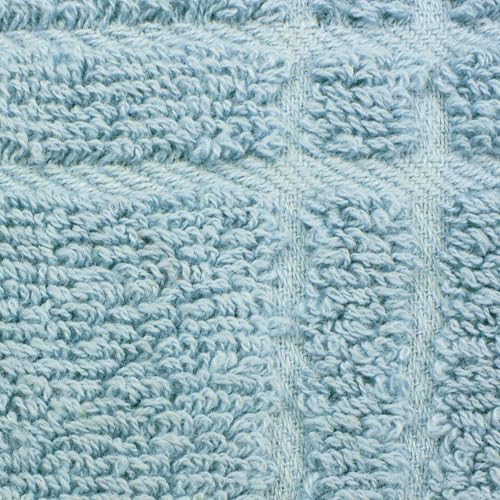 Image of Ritz Premium 100% Cotton Solid and Multi Check Kitchen Tie Towel, Absorbent, Super Soft, and Fast Drying Hang Towel, Set of Two, Dew