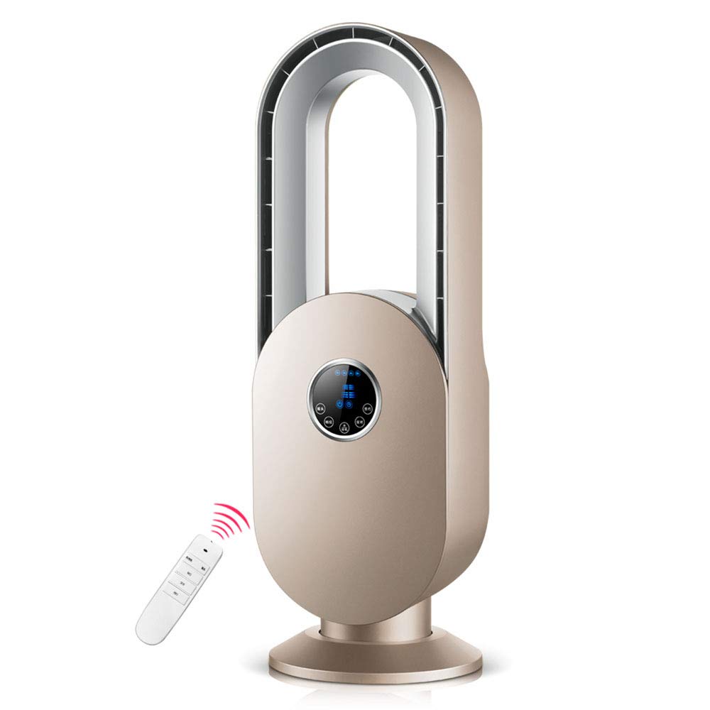 26 6 in Bladeless Fan with Remote Control Ultra-Quiet Household Energy Saving Electric Fan Air Circulation Black Gold