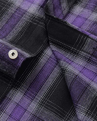 Image of Alimens & Gentle Men's Button Down Regular Fit Long Sleeve Plaid Flannel Casual Shirts