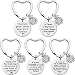 Produktbild 5 Stücke Lehrer Geschenk Schlüsselanhänger Herzförmige Charm Schmuck Schlüsselbund Edelstahl Durchdachtes Geschenk Schlüsselanhänger für Damen Lehrer (Style D)