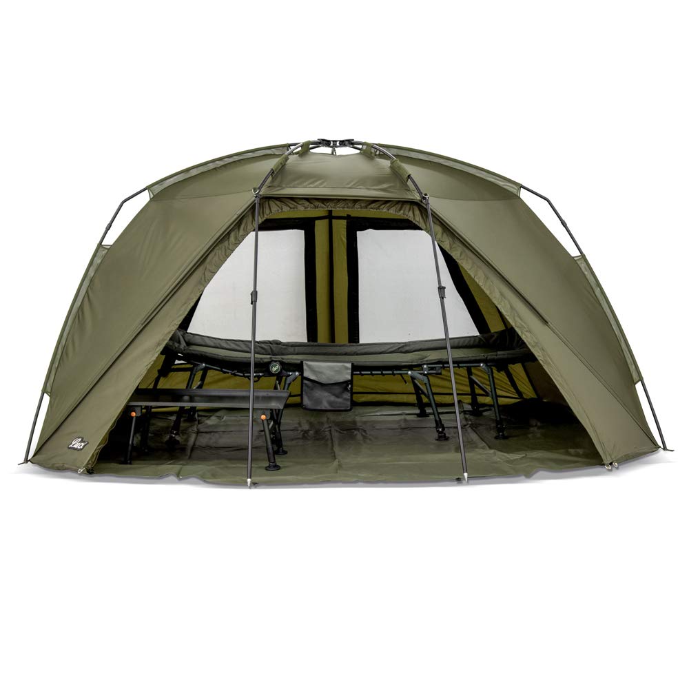Lucx Adler Bivvy Angelzelt für 1-2 Mann - kompaktes, wasserdichtes Karpfenzelt mit Schnellaufbau, herausnehmbarer Bodenplane & 10.000 mm Wassersäule