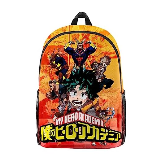 My Hero Academia - Mochila escolar de moda para estudiantes, adecuada para niños y niñas, casual, al aire libre, viajes, mochila esencial, Mochila My Hero Academia - 02, 31 x 18 x 47 CM