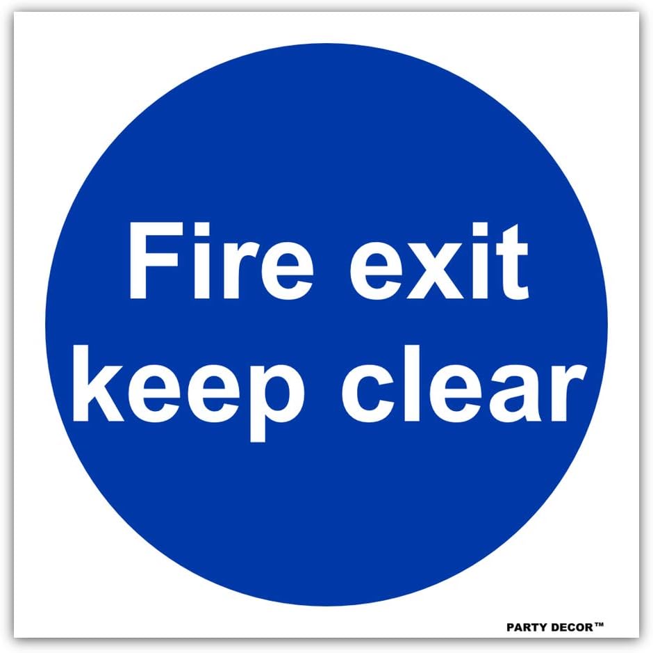 4 x safety sign - Fire Exit Keep Clear - self adhesive weather proof ...