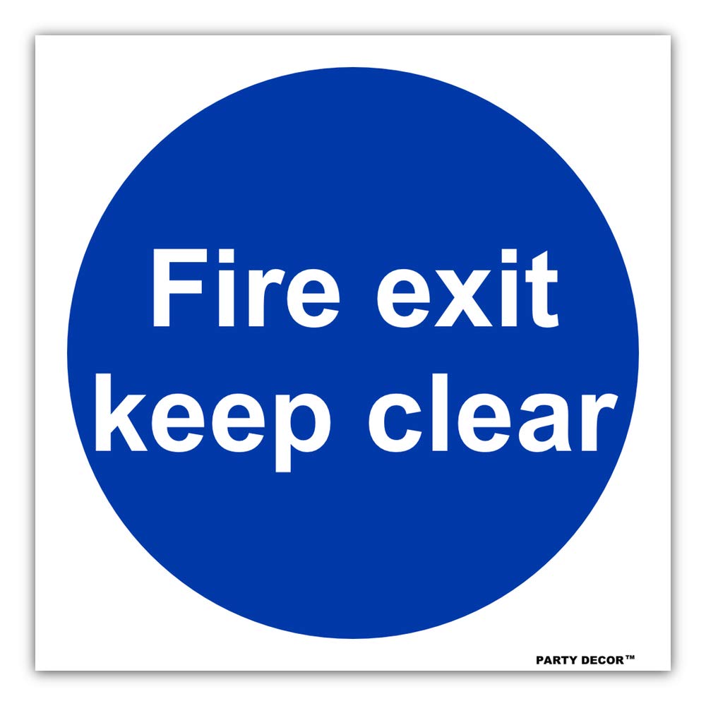 4 x safety sign - Fire Exit Keep Clear - self adhesive weather proof ...