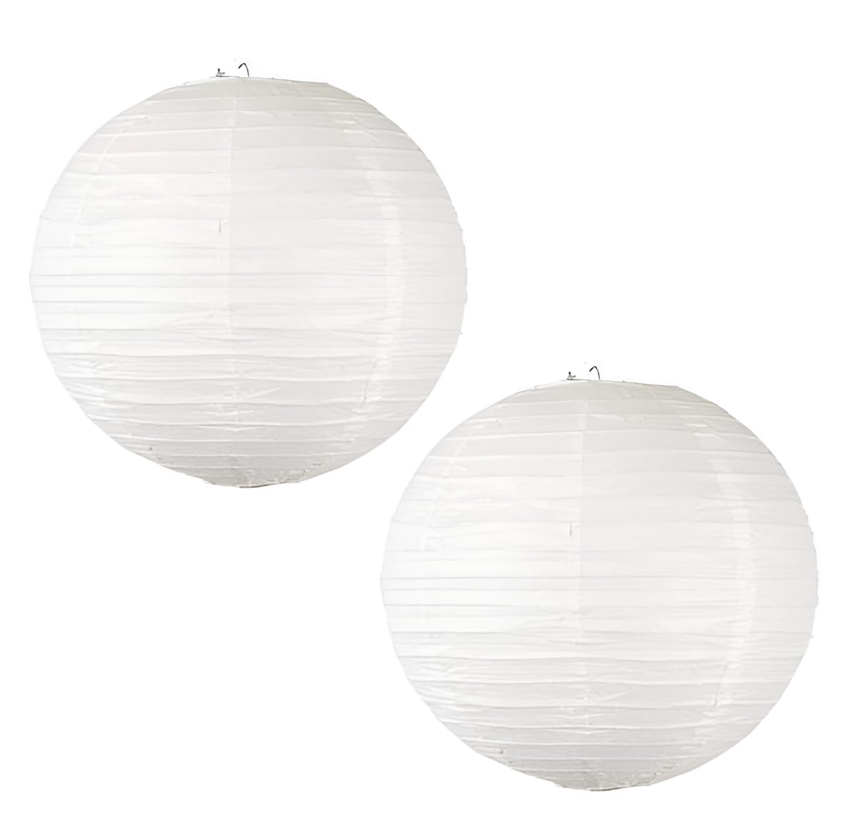 Jamboree Garden Hanging Paper Lantern Ball Lamp Shade For Diwali Wedding Party Decoration Hotels Home White Paper Lantern 12 Inch (Pack Of 2)