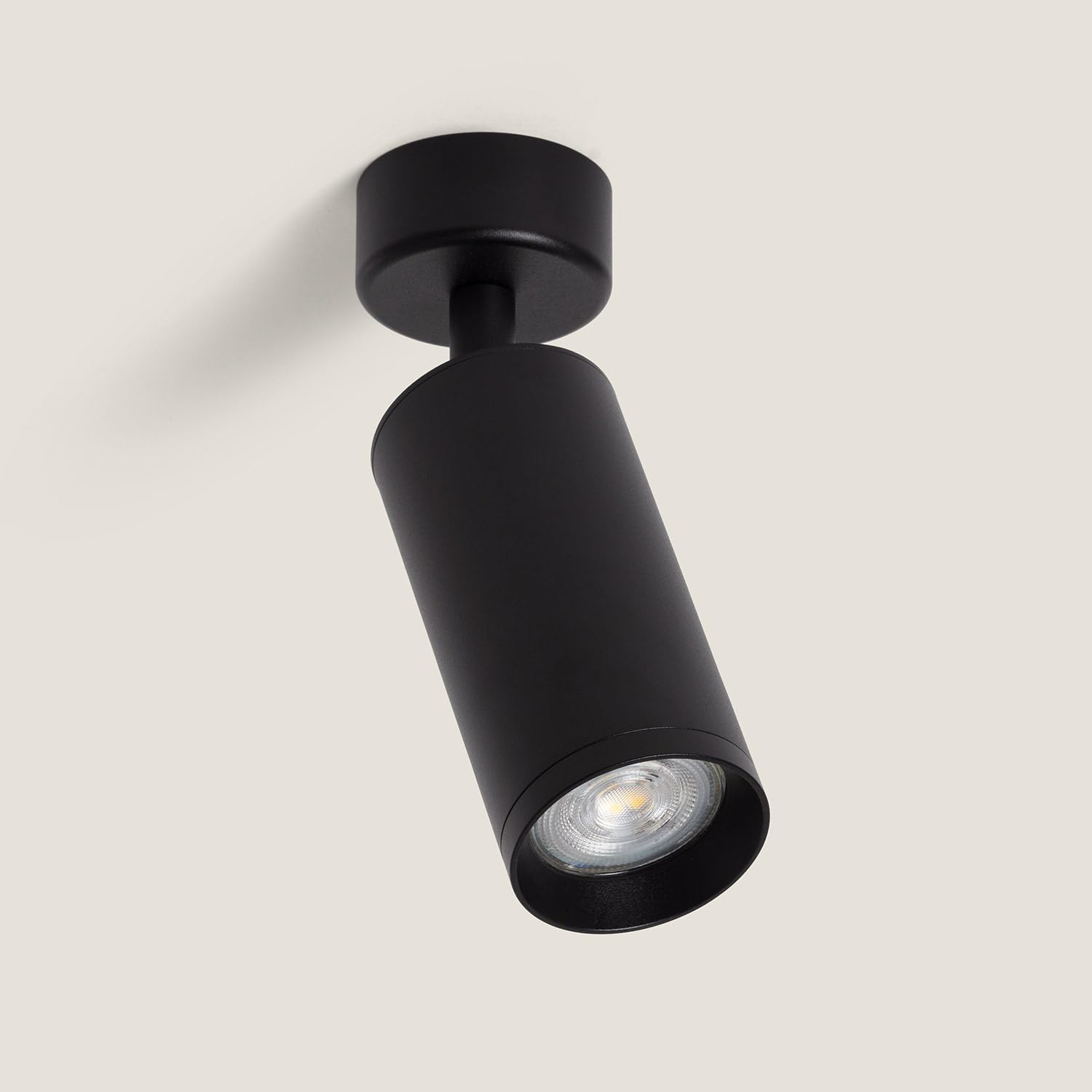 LEDKIA LIGHTING Foco Portalámparas Aluminio para Bombillas GU10 Cuarzo Negro GU10