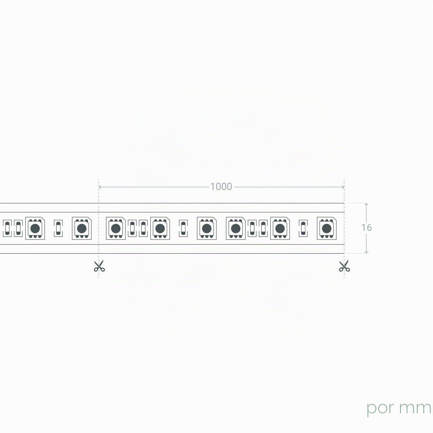 LEDKIA LIGHTING Bobina de Tira LED Regulable 220V AC 60 LED/m 50m RGB IP65