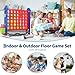 Giant 4 in a Row Game,Adjustable Height Board Jumbo 4-in-a-Row Game with Quick-Release Slider,Mini Basketball,Golf & Ring Toss Set for Family Party, Outdoor & Indoor