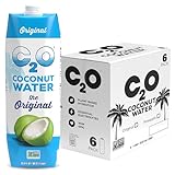 C2O - Organic Coconut Water, The Original Flavor (6 Pack) - Made with Fresh Coconut Water - Plant Based, Non GMO - Natural Hydration, Essential Electrolytes, & Potassium - 6 Tetra Packs, 33.8 FL OZ