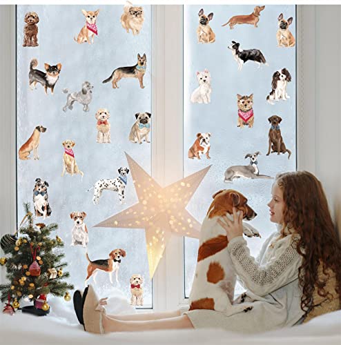 Cute Dog Wall Decals Funny Puppy Dog Wall Stickers Small Pet Dog Wall Stickers Fancy Dog Wall Decals Peel And Stick Funny Animal Wall Stickers For Bedroom Living Room #TOP5