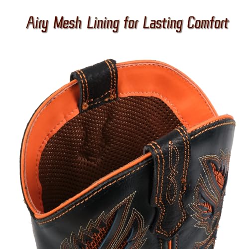 Image of SUREWAY Cowboy Boots For Men - Mens Square Toe Western Boot,Oil /Slip Resistant,Durable Fashionable Classic Pull on 10 Inch Boots Mid Calf Wellington Boots
