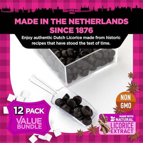 Gustaf's Dutch Licorice Cats - 12 Pack of 5.2oz Bags - Sweet Black Licorice Cats - Dutch Candy from Netherlands - Sweet Black Liquorice Treats
