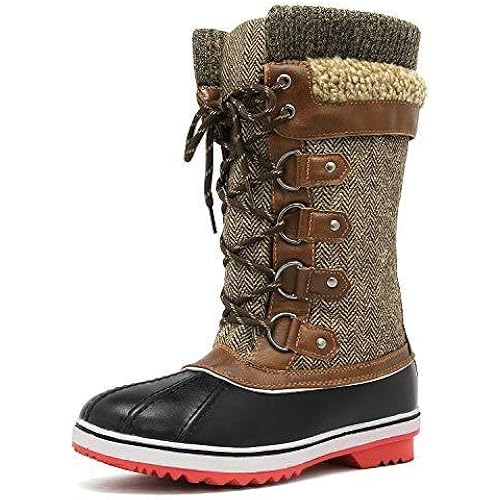 DREAM PAIRS Women's Mid-Calf Waterproof Winter Snow Boots