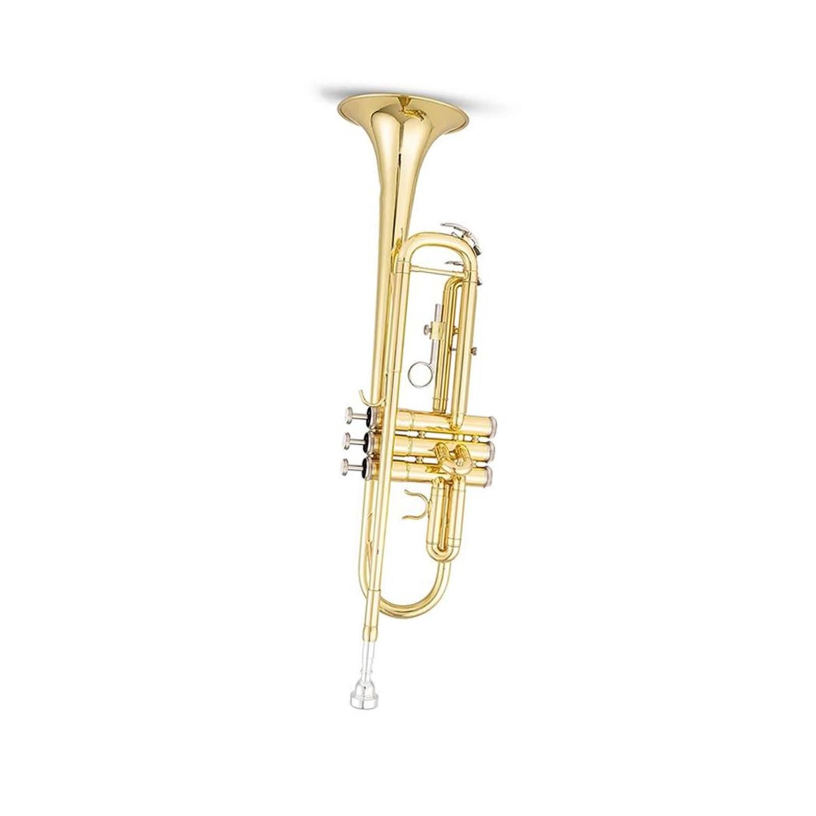 Professionelles Instrument Trompete Messing Bb Goldfarbe Professionelle Neusilber Plattierte Taschentrompete Für Erwachsene Und Anfänger(Gold Lacquer)