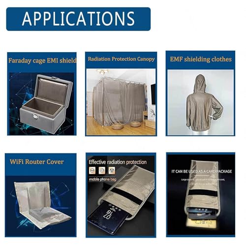 Tela Faraday para bloqueo EMF EMI RFID 4x1.1m miniatura 7