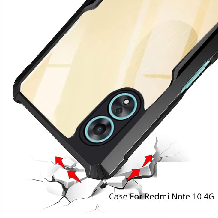 Image of amazon basics Hybrid Camera Protection Transparent Hard Back Case Cover for Oppo A78 5G (Sides Black)