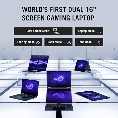Image of ASUS ROG Zephyrus Duo Dual Touchscreen Detachable 16 inch 3K OLED ROG Nebula HDR 120Hz Copilot+ PC Gaming Notebook Intel Core Ultra 9 386H 32GB RAM 1TB SSD NVIDIA GeForce RTX 5090 Stellar Grey