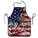 NA Fartuchy w stylu vintage z amerykańską flagą dla kobiet i mężczyzn, fartuch szefa kuchni, regulowany fartuch na szelkach do gotowania, serwowania - 52 x 72 cm