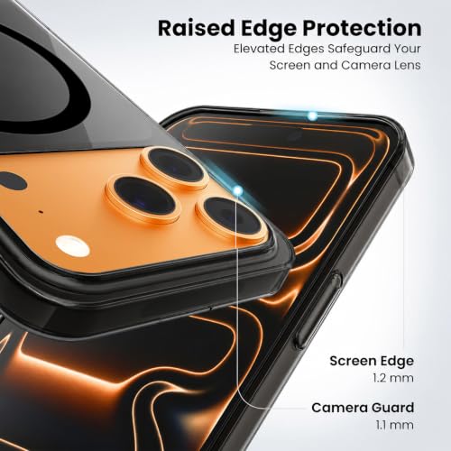 Image of Elzzi Anti Scratch Semi Translucent Cover for iPhone 17 Pro Max Case, Premium PC + TPU Magnetic Phone Cases Drop Proof,Compatible with Magsafe Slim Never Yellowing Shockproof - Grey