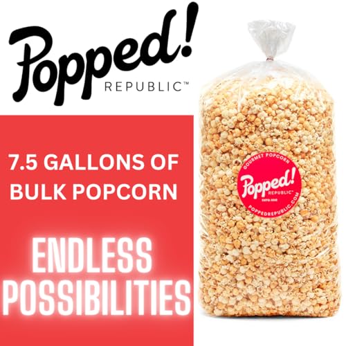 Popped! Republic Movie Theater Butter Flavored, Vegan, Gluten Free, Popcorn. Party Size Bulk 120 Cups, 7.5 Gallons Per Bag - Thumbnail 3