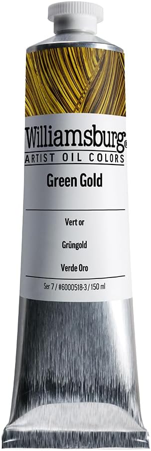 Williamsburg Artist Oil Colors by GOLDEN, Green Gold, 150 ml tube, Professional Oil Paint, Semi-Transparent