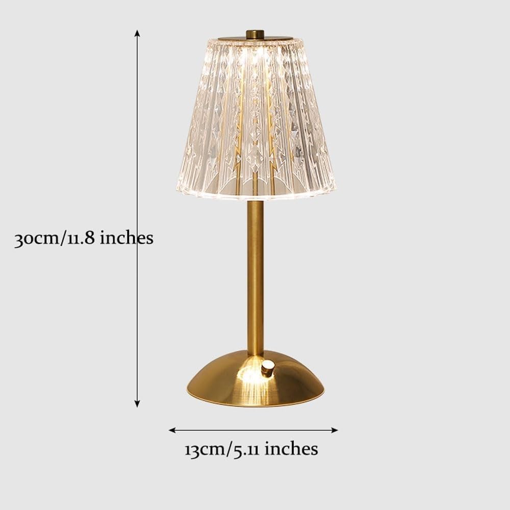 Lampada da tavolo ricaricabile USB paralume acrilico tre colori scrivania camera da letto comodino piccolo caffè hotel illuminazione ambientale