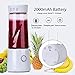 Nueve&Five Small Portable Blender for Shakes and Smoothies, 14oz USB Rechargeable Battery Operated Personal Travel Blender - White