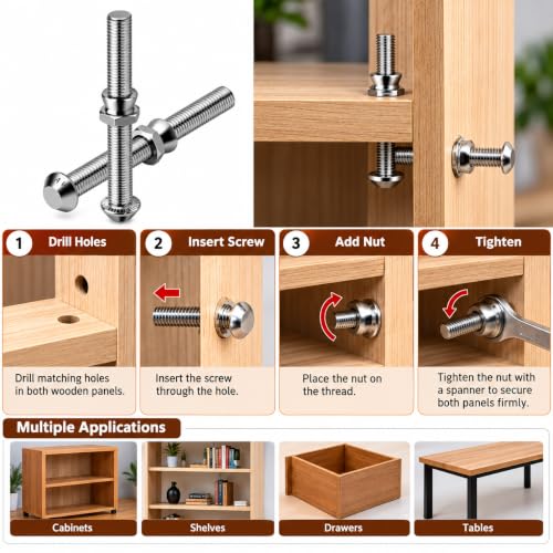 Image of By VP INDUSTRIES (Combo - 10) M6x25 Anti Theft Security Screw with Nut