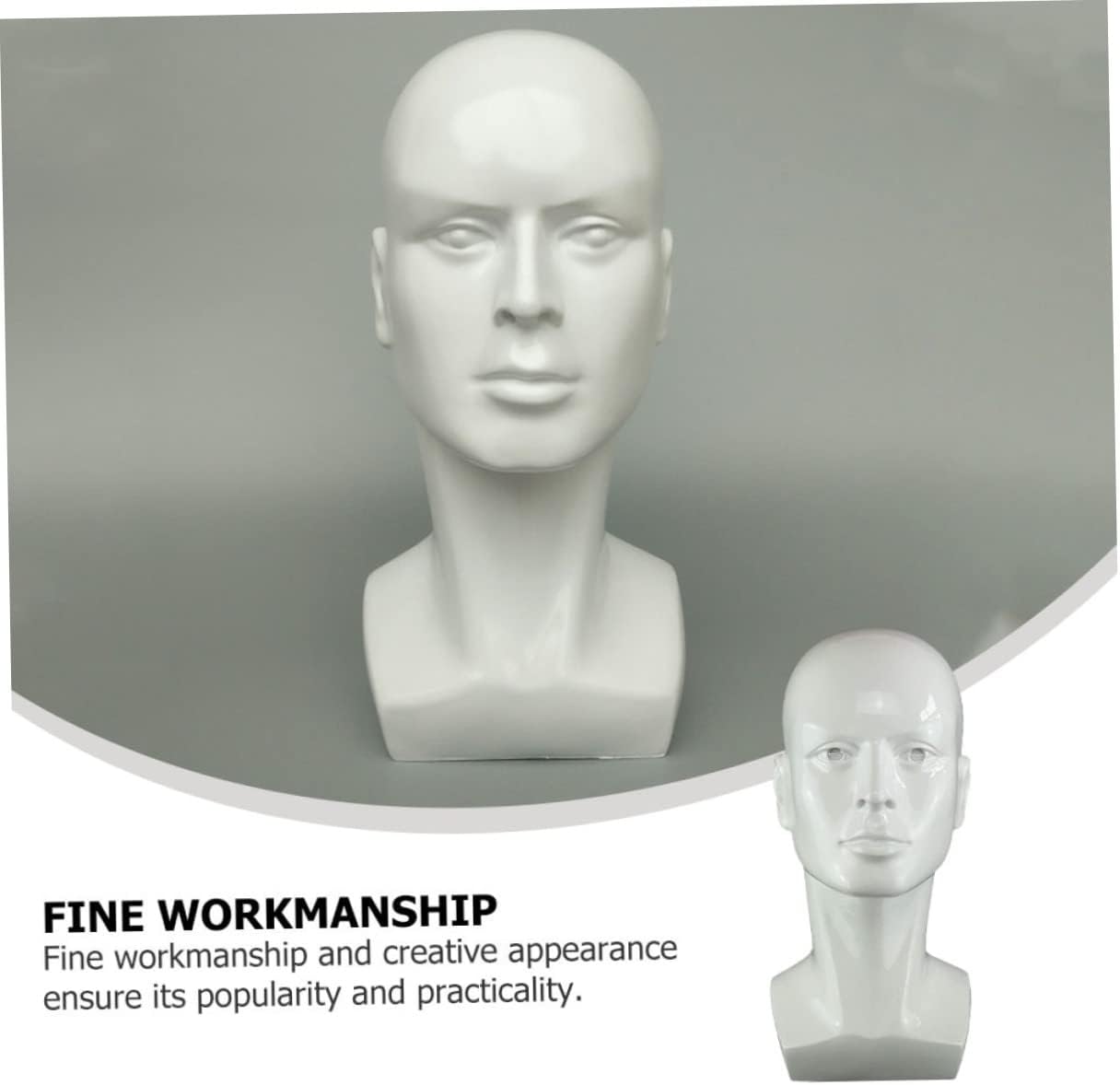 Mipcase 1pc Bald Male Cosmetology Mannequin Model for Wig Display Structure for Salon Use Hair Styling Practice and Photography Matte Finish