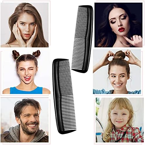 4 Pieces Black Hair Combs Plastic Pocket Combs Fine and Standard Tooth Hair Cutting Comb Fine Dressing Styling Combs Hairdressing Barber Salon Comb for Women Men Hair Care Tool