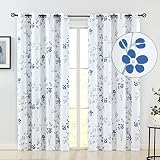 cortinas de flores de papel crepe Diseño BOTÁNICO: el elegante patrón de hojas florales en cortinas opacas blancas le da a la decoración de su hogar una sensación hermosa, lujosa y vintage que nunca está obsoleta. Puedes elegir entre cuatro colores de tono en tono que satisfagan tus diferentes necesidades para decorar tu sala de estar, dormitorio o habitación infantil.