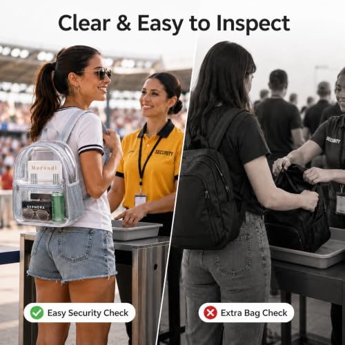 Image of ZENPUNK Clear Backpack for Stadium Events, 12x11x5 Stadium Clear Bag (GREY)