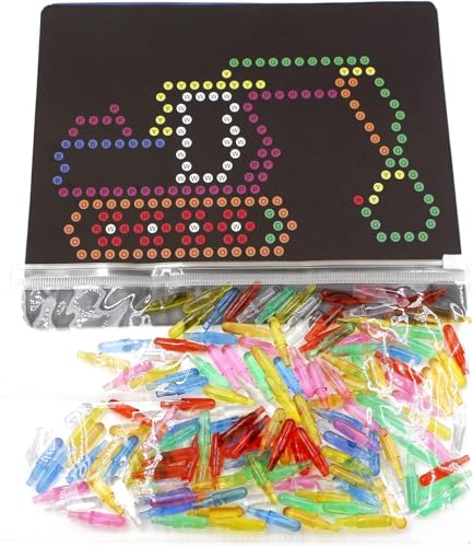 Image of Refill Pegs and Templates Pack for Use with Creative Light Up Board | Kids Magic Light Screen Accessories Educational Learning Toys Ages 4+