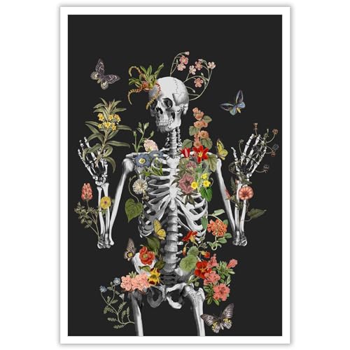 ADRHGCY - Póster laminado de anatomía del sistema esquelético, fisiología humana y anatomía, arte médico moderno, esqueleto nervioso, anatomía, modelo de estudio, impresiones para oficina médica,