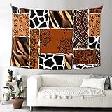 ◆ interior Tapiz de pared de sala de estar Arte de estilo étnico tribal africano Cortinas de tapiz de pared familiar 90x60 pulgadas (229x152 cm) Arte de colgante de pared Hogar para sala de estar Dormitorio