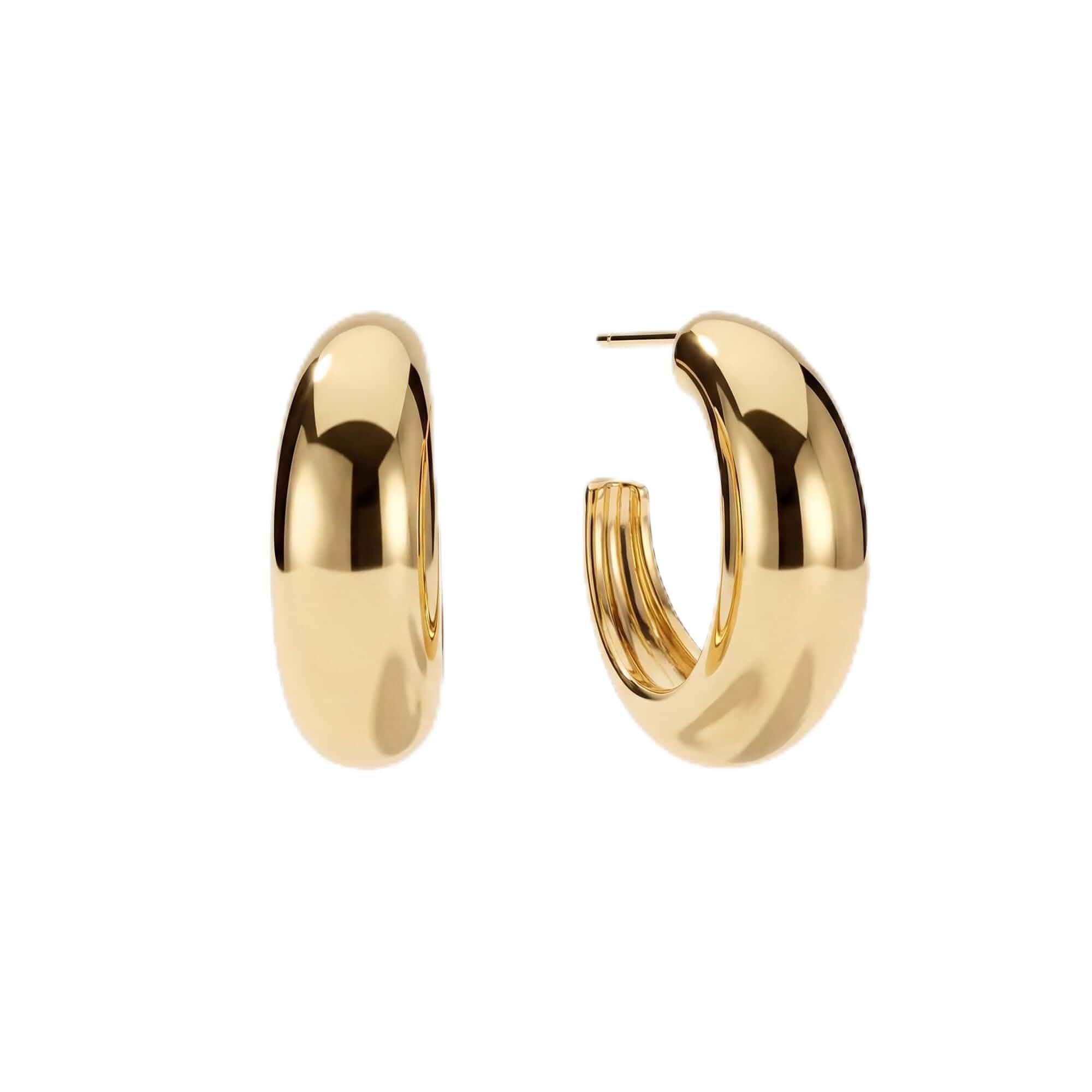 MYEARS Women Hoop Earrings Gold 14K Gold Filled Small Simple Handmade Hypoallergenic Everyday Illusion Jewelry