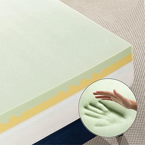 Image of Zinus 4 Inch Green Tea TorsoTec Memory Foam Mattress Topper, Pressure-Relieving, Lumbar Support, CertiPUR-US Certified, Twin