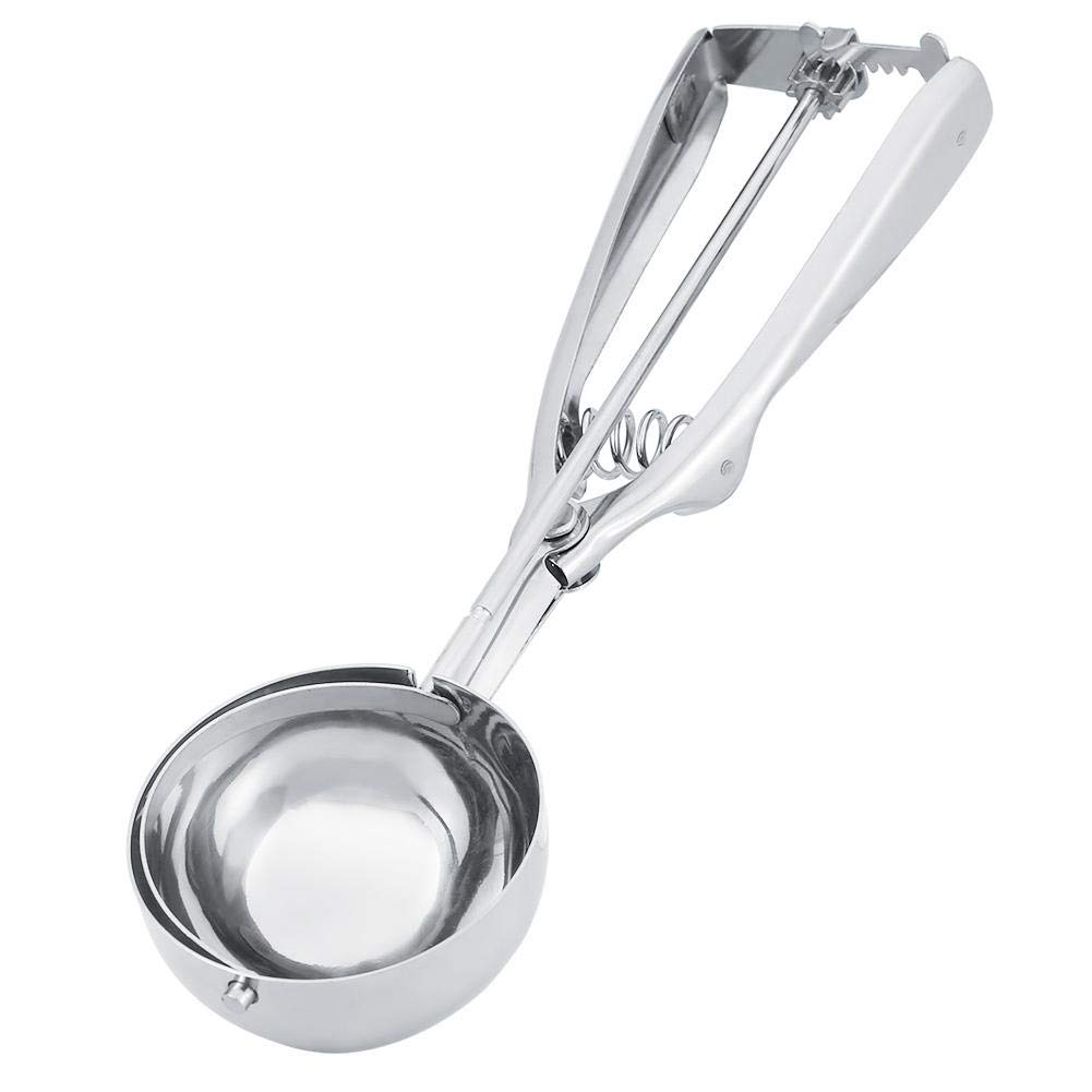 Łopatka do lodów, MAGT Łopatka do lodów ze stali nierdzewnej miarka do ciasteczek łyżka do lodów spust bez deformacji do restauracji lodziarni (rozmiar: 6 cm)