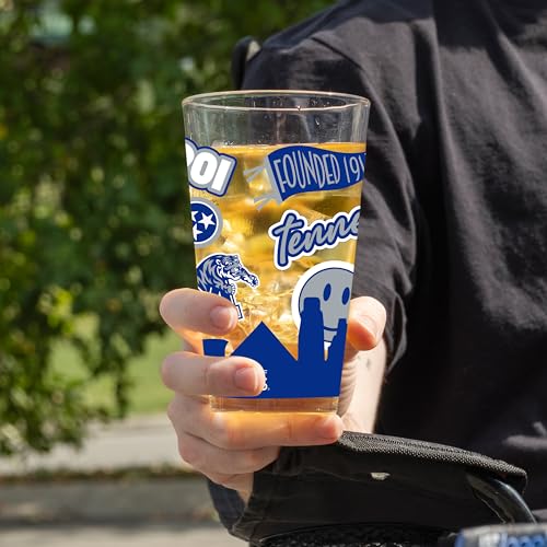 Image of Logo Brands NCAA 16 oz Pint Glass - Durable Glass With Bold Team Color- Chip-Resistant Rim Drinkware For Fans, Tailgates, Home Bars & Everyday Use