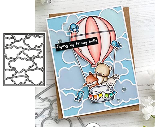 Ammsochy Cutting Dies Kit Metal Stencils Background Scrapbooking Tools Diy Craft Carbon Steel Embossing Template For Paper Card Making Album Arts Crafts Supplies (Cloud Hollow Frame-11.1X14.3Cm) #TOP7