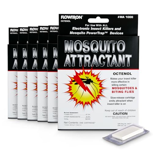 Flowtron MA-1000 Octenol Mosquito Attractant Cartridges (6-Pack) Compatible with BK-15 BK-40 BK-80 MC-9000 FC-8800
