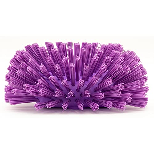 SPARTA Tank and Kettle Scrub Brush Heavy-Duty Tile Brush, Color-Coded and Handle Compatible (Sold Separately) for Optimal Access In Spacious Containers, Plastic, 5.25 X 7.5 Inches, Purple, (Pack of 2)