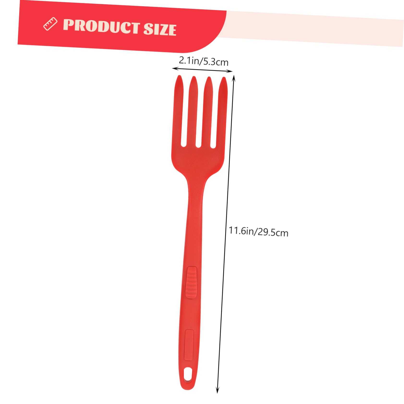 BEBEMOKO Large Pasta Fork Silicone Serving Fork Non-slip Handle Perfect for Cooking Utensils