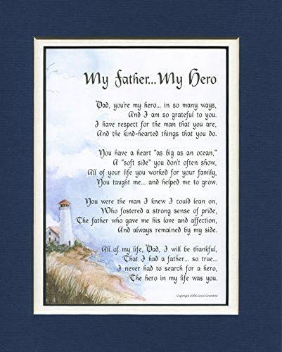 Genie's Poems My Father My Hero- Father Poem - Father Verse - Father Saying - Father thank You - Fathers Birthday - Fathers 60th 70th 80th Birthday