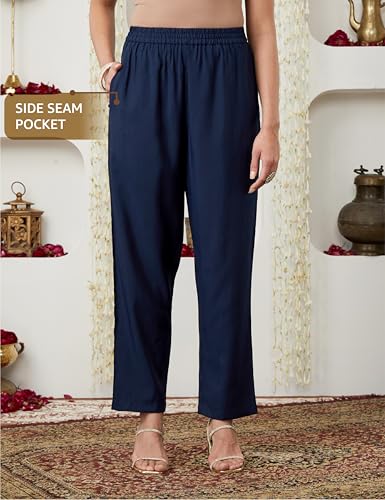 Image of Amazon Brand - Myx Women's Embroidered Kurta Pant Set with Dupatta (Available in Plus Sizes)